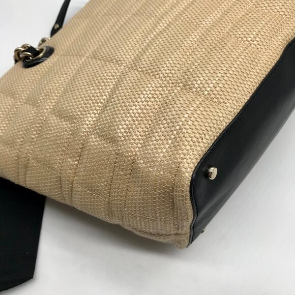 Kate Spade Tan Straw Coal Tote Bag - Picture 9 of 10